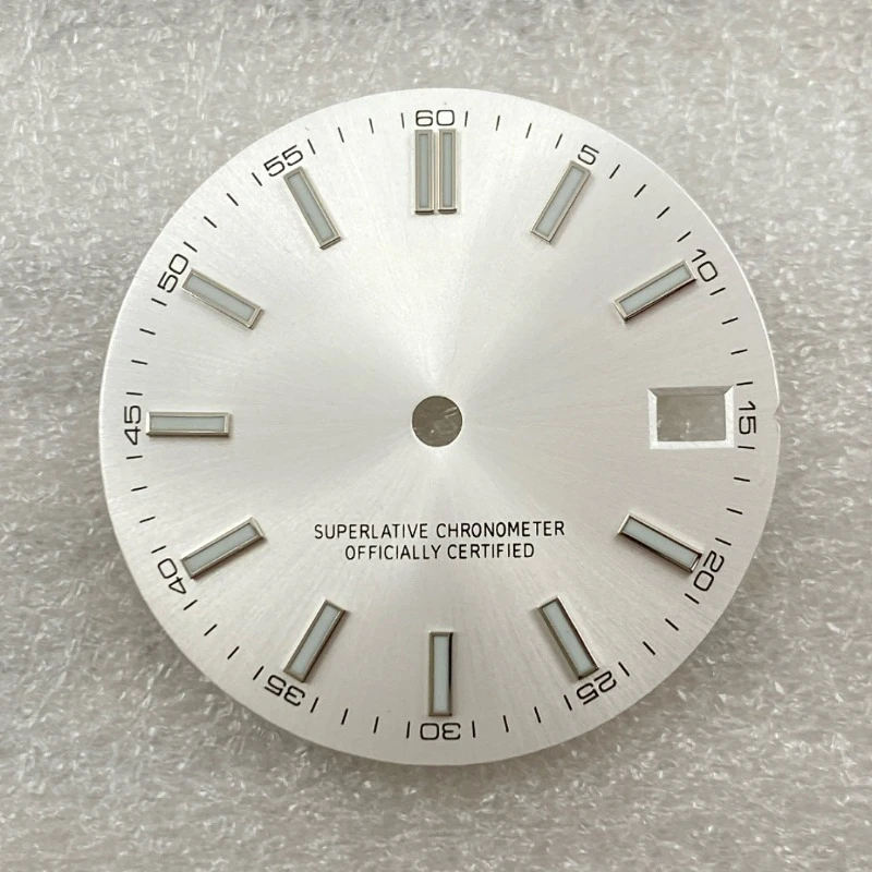 28.5mm nh35 dial s verde luminoso gelo azul mostrador luminoso adequado para modificação de movimento nh35 acessórios de relógio literal novo