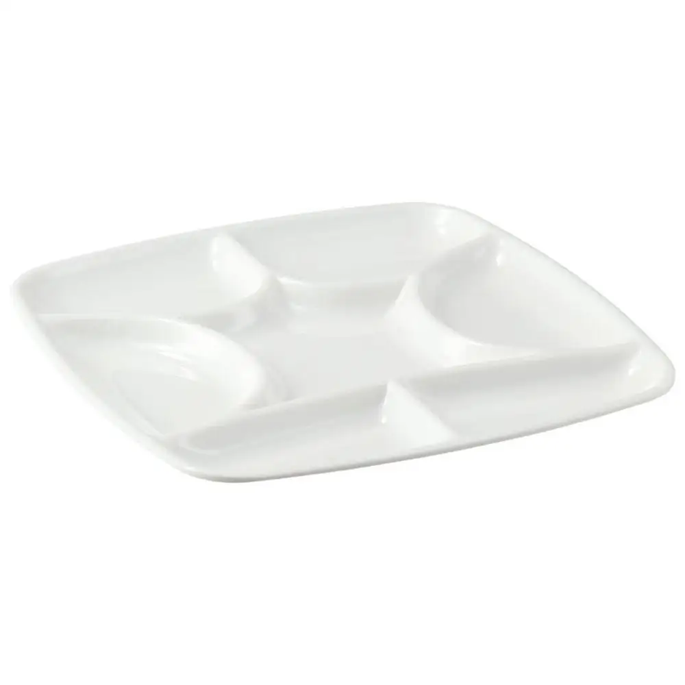 White 7-Will Square Paint Palette Imitation Porcelain 15*15*1.3cm White Ceramic Artist Paint Palette