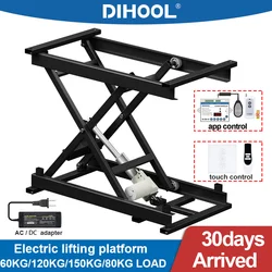 Electric Lifting Platform Tea Table 60/120/150kg Load Elevation Height Adjustable  Remote Control Motor Drive Iron Frame
