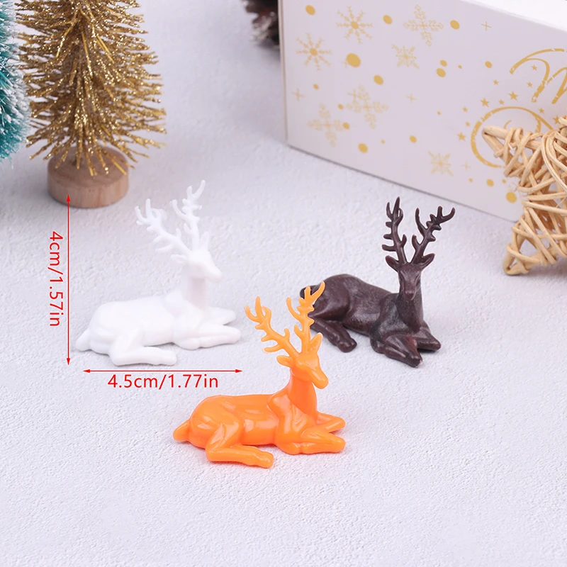 Figura de Animal de dibujos animados de Mini Elk Deer, casa de muñecas, decoración del hogar, decoración de jardín de hadas en miniatura, regalo de Navidad de resina