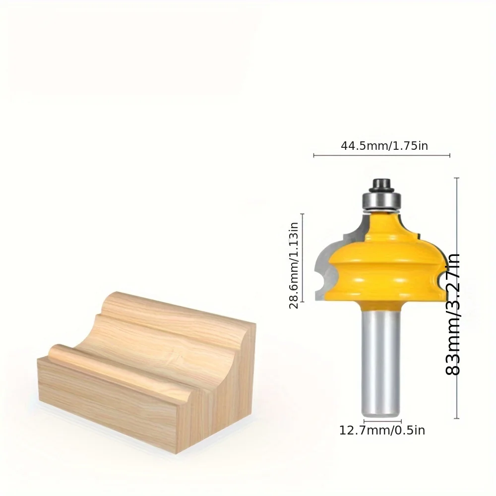 ‌"1Pc 1/2" Shank Half-Round Cutter - Premium Edge Trim Tool for Cabinet/Door Molding & Ceiling Trim"‌