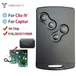 YOCASTY-llave de tarjeta inteligente sin llave, Chip 4A, 433 MHz, 2009, 2010, 2014, 2015, manos libres, Renault Clio IV, Captur, 285971998R