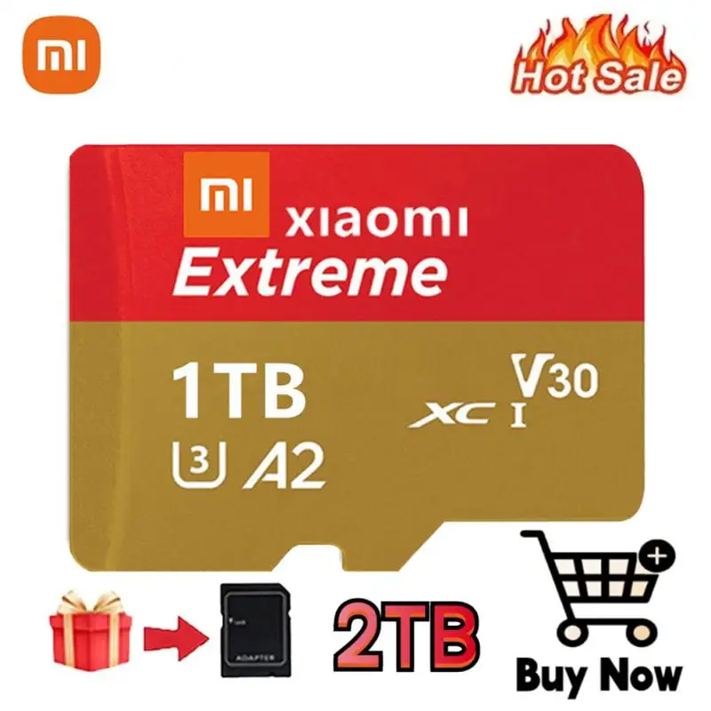 Xiaomi 1TB 2TB SD Card Extreme Pro Memory Card High Speed U3 4K UHD Video Micro TF SD Card C10 V30 Flash Cards for Camera PC Cam