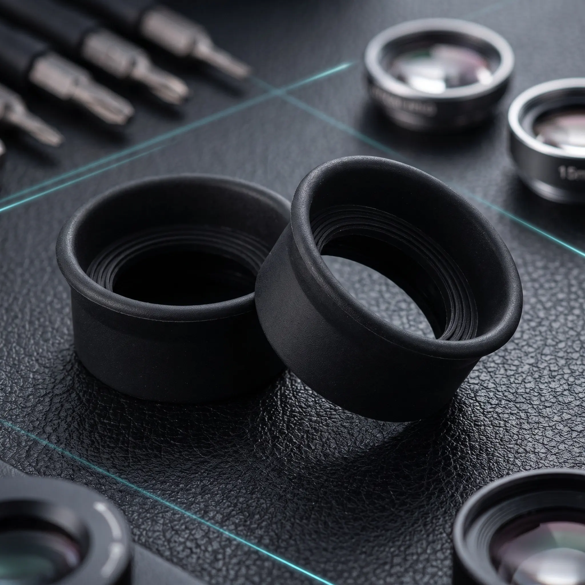 2Pcs Universal Rubber Eyepiece Guards Microscope Binoculars Eye Cup Replacement Anti-Glare Eye Shield Comfort Protection Set