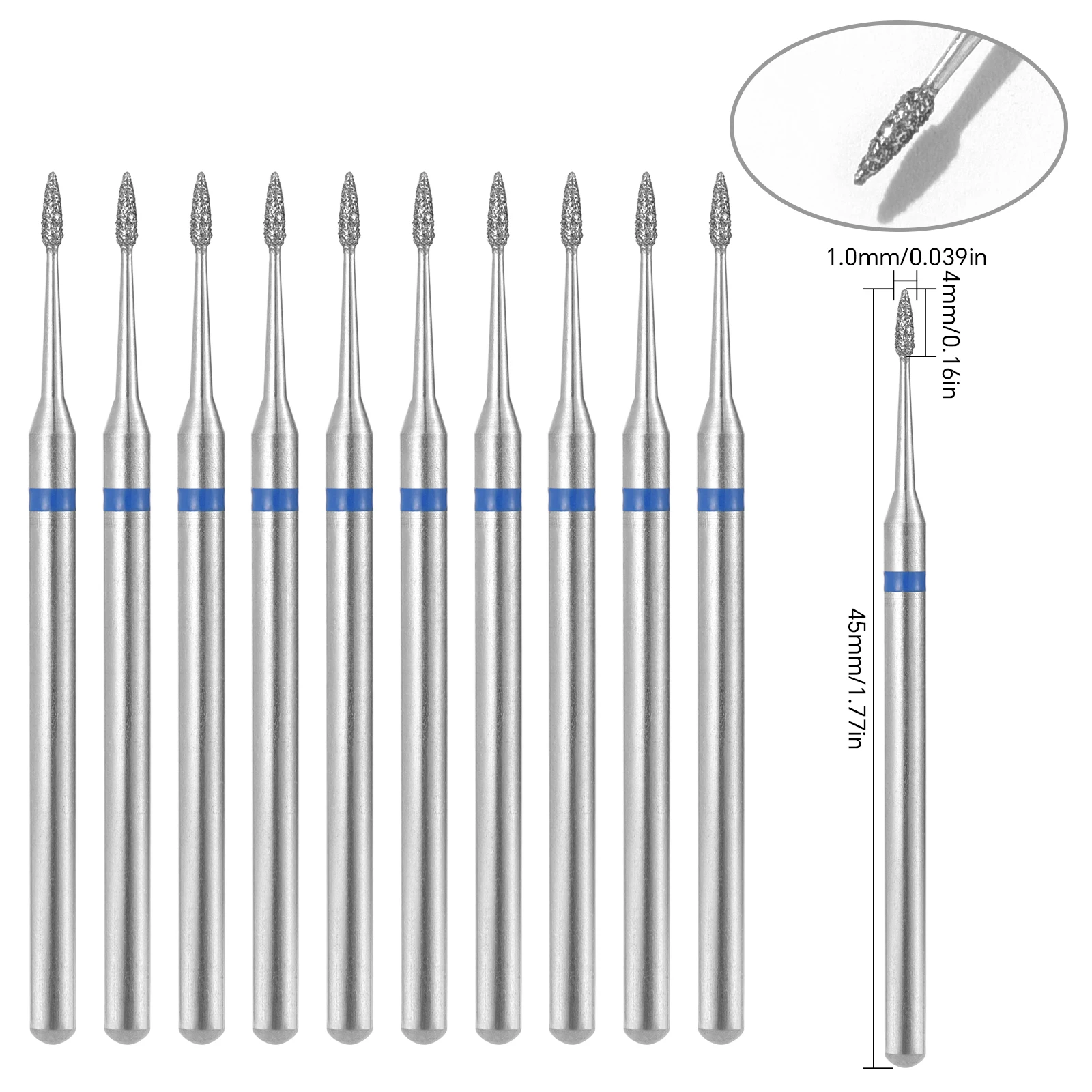 50Pcs Nail Drill Bit 2.35MM Stainless Steel Cuticle Clean Electric Nail Milling Cutter Set Manicure Drills Accessory