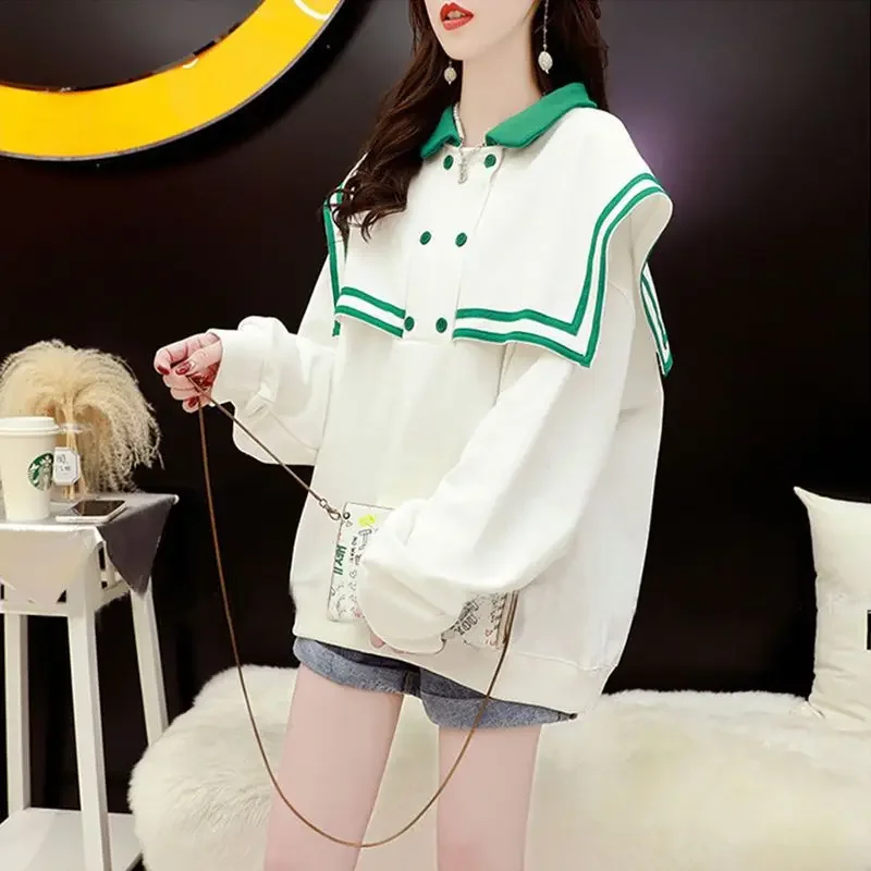 

Female Top Loose New In Baggy Kpop Women's Sweatshirts Youthful Clothes On Promotion Nice Color Emo Basic Casual Sport Pullovers