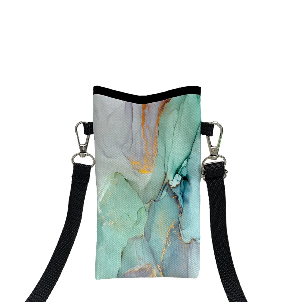 

Modern Abstract Marble Shower Curtain with Golden Phone Bag Adjustable and Detachable Strap Designed CrossbodyBag ShoulderBag8.8