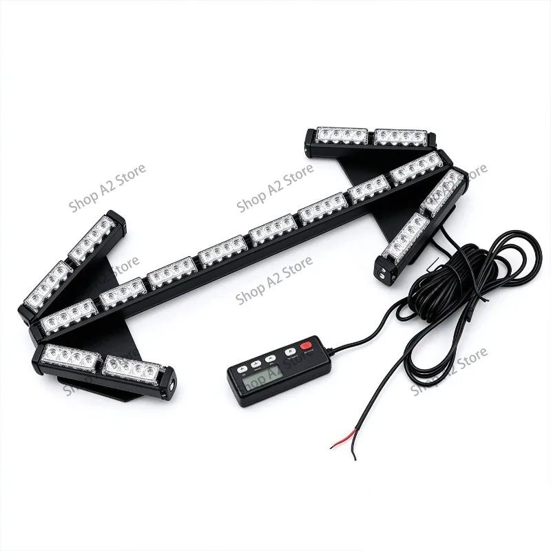 Suitable for 64 LED 88cm arrow warning light strip, automatic direction indicator light, emergency flash DC12-24V