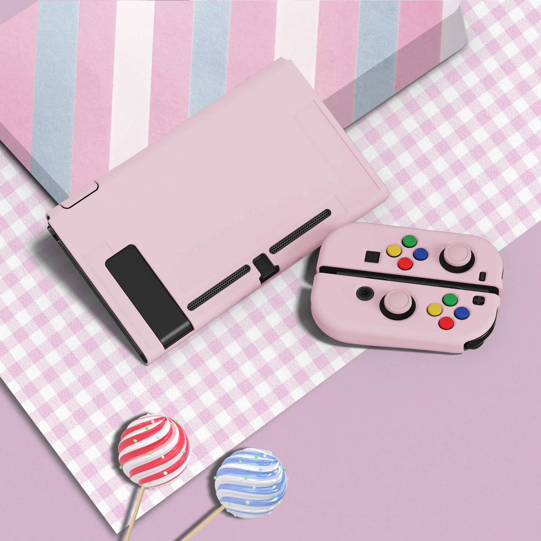 PlayVital ZealProtect Miękkie etui ochronne na Nintendo Switch z osłoną ekranu ze szkła hartowanego i uchwytami na kciuki - 8 kolorów