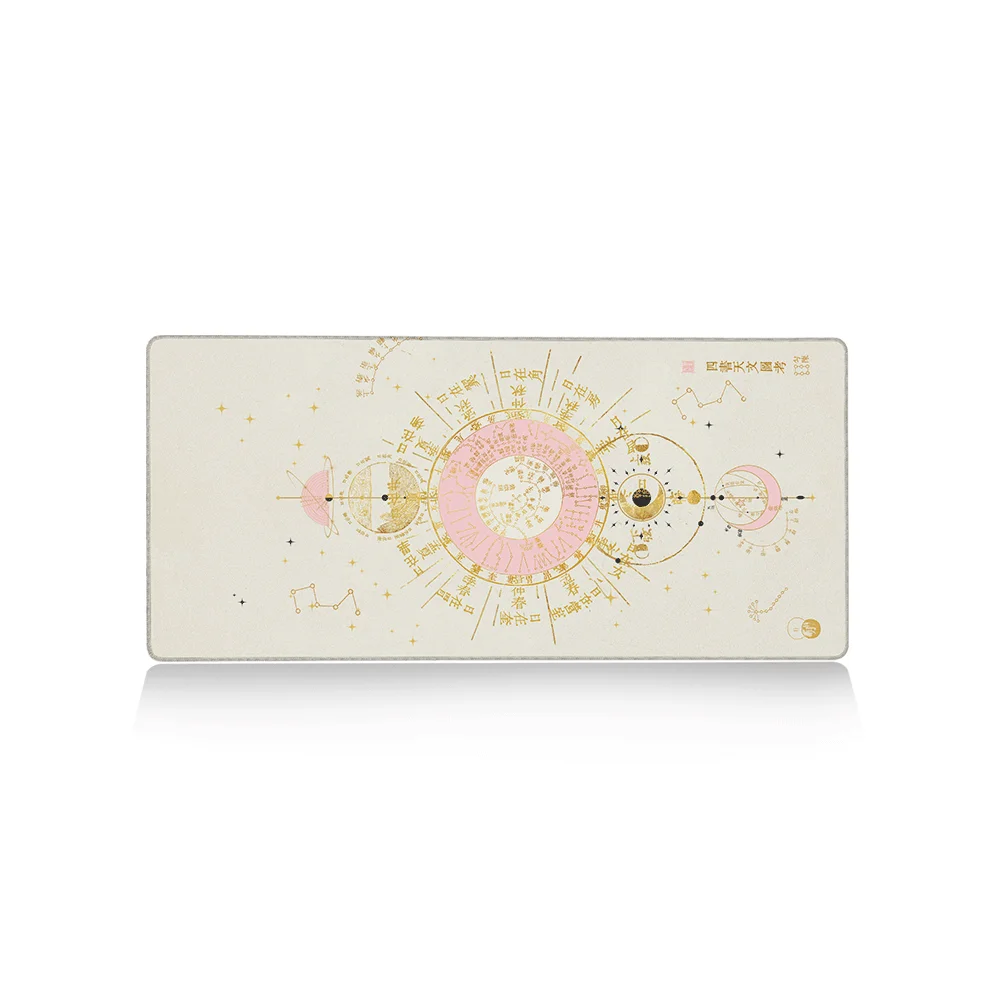Moon Desk Mat Keyboard Large Astrology Deskpad Extended Mouse Pad PC Gaming Cabinet Pad Xxl Celestial Pink Gold Space Mousepad — 2