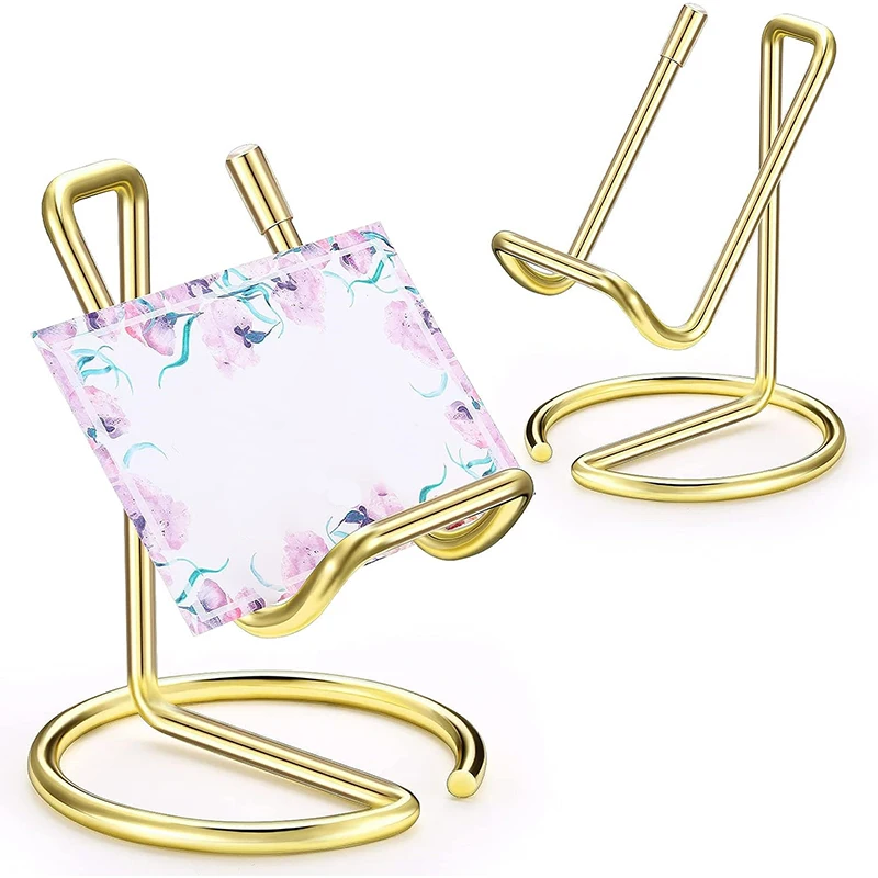 

1Pc Retro Gold Rose Gold Metal Card Holder for Desk Business Card Display Holder Stand Metal Office Desktop Name Card Holder