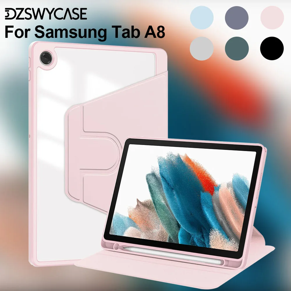 360 Rotating Case for Samsung Galaxy Tab A8 10.5 Inch 2021 (SM-X200/X205/X207), Slim Protective Cover, Auto Wake/Sleep