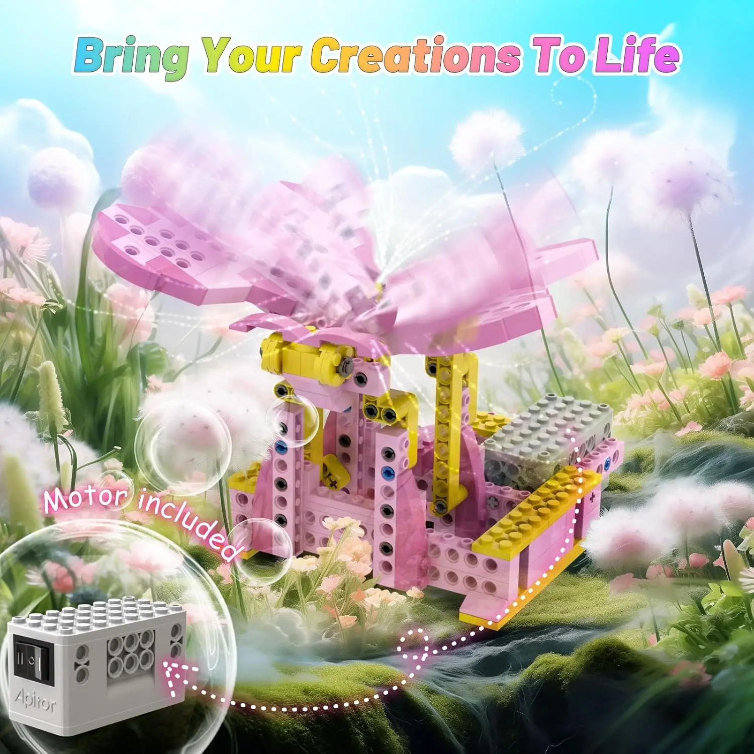 Apitor STEM Toys for Girls 8-in-1 Electric Motor Robotic Science Kits STEM Kit for Kids Age 8-10 Educational Craft Building Toys