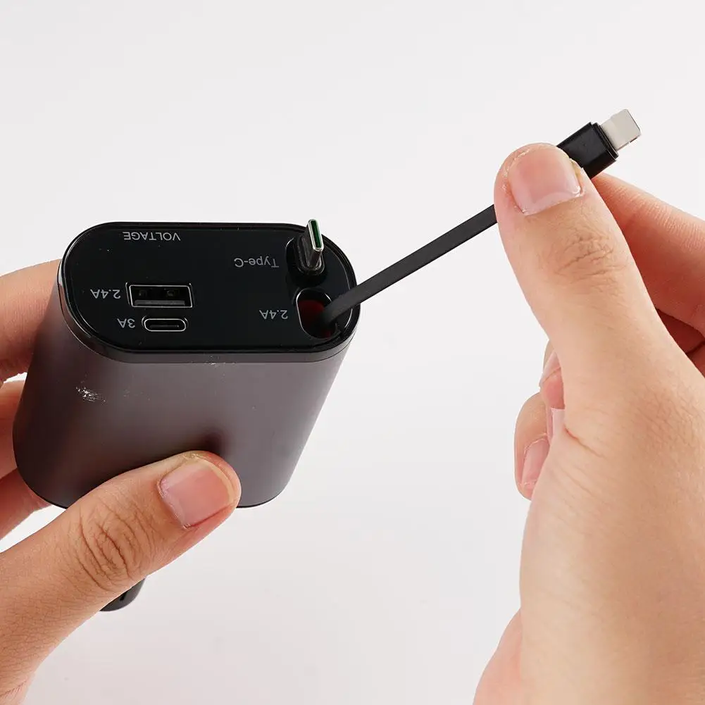 4 IN 1 Retractable Car Charger USB Type C Cable For iPhone 14 15 Samsung S23 S24 Fast Charge Cord