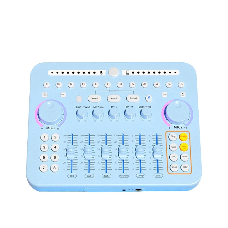 Hot Sale Professional Recording Studio Sound Cards Live Stream USB Sound Card Live Broadcast Audio Mixer With Mic
