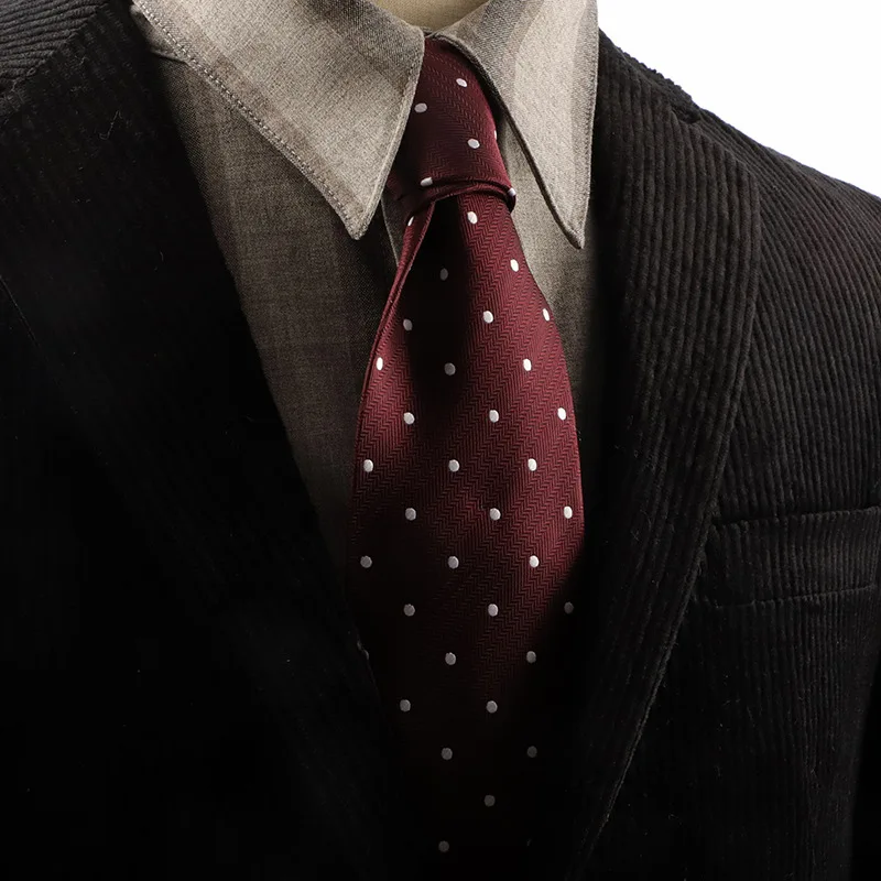 Italian Gentleman Jacquard Polka Dot Necktie Blended Fabric Tie,Business Formal Accessory For Shirt Suit Professional Occasions
