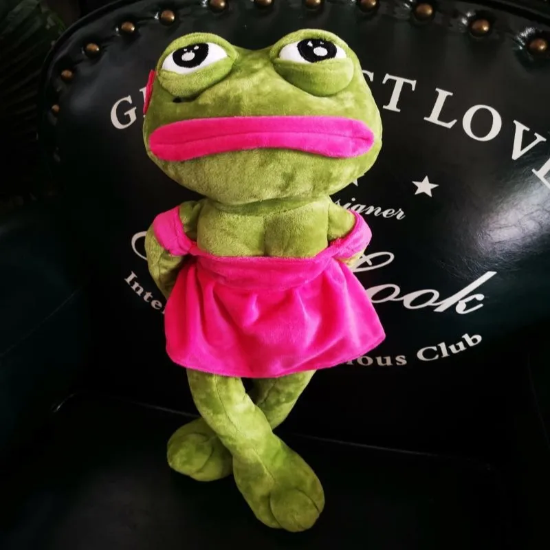 45cm Sad Frog Plush Toy Soft Stuffed Pillow Expression Pepe The Sad Frog Animal Plush Doll Birthday GIfts For Kids