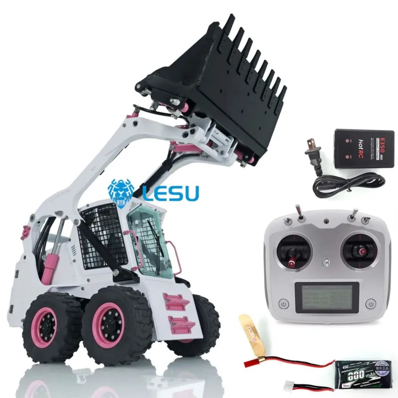 LESU Hydraulic RC Loader Aoue Lt5H 1/14 Wheeled Skid-Steer I6S Radio Cars Outdoor RC Heavy Machine Toys THZH1345