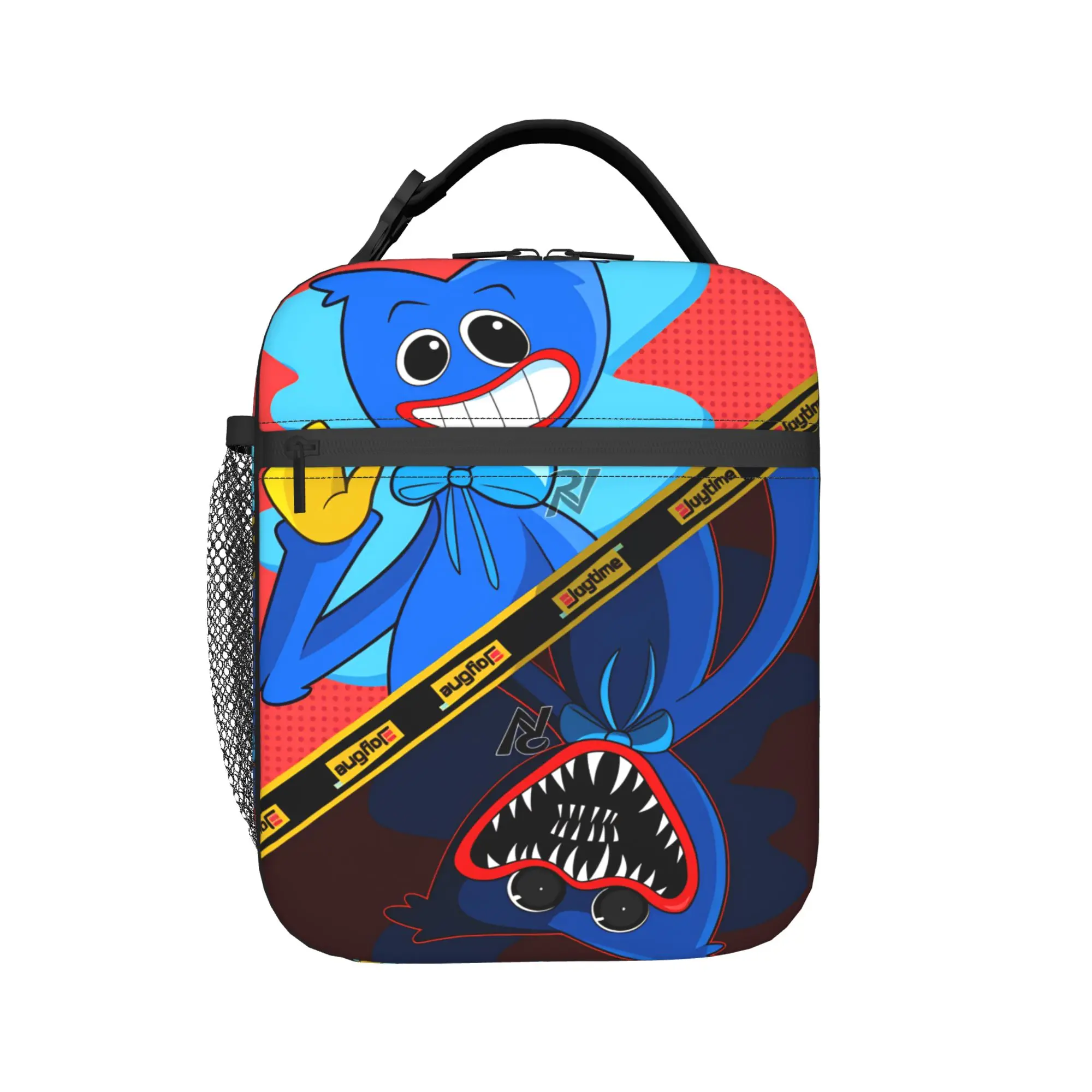 Horror Gamer-H-Huggyed Lunch Bag Vintage School Lunch Box Print Portable Zipper Thermal Tote Handbags