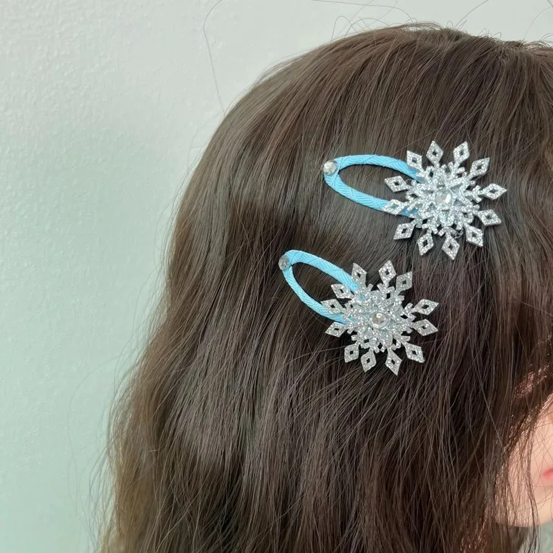 MINISO أنيمي ديزني المجمدة دبوس الشعر Kawaii إلسا ندفة الثلج مشبك شعر الكرتون إلسا تأثيري إكسسوارات الشعر هدايا فتاة الأطفال