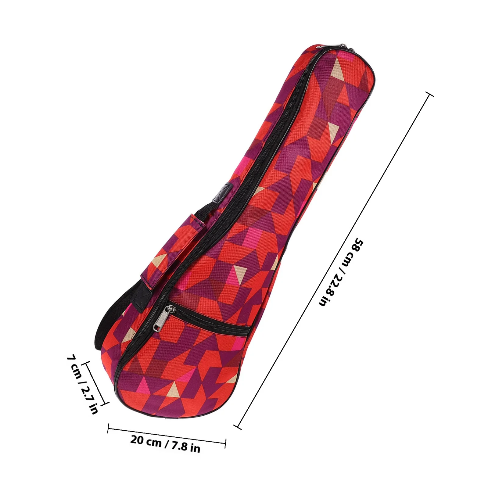 حقيبة القيثارة المقاومة للماء من أكسفورد باللون الأحمر، حقيبة تينور سوبرانو جيتار كهربائي خارجي مع تصميم حقيبة ظهر للهاتف #2