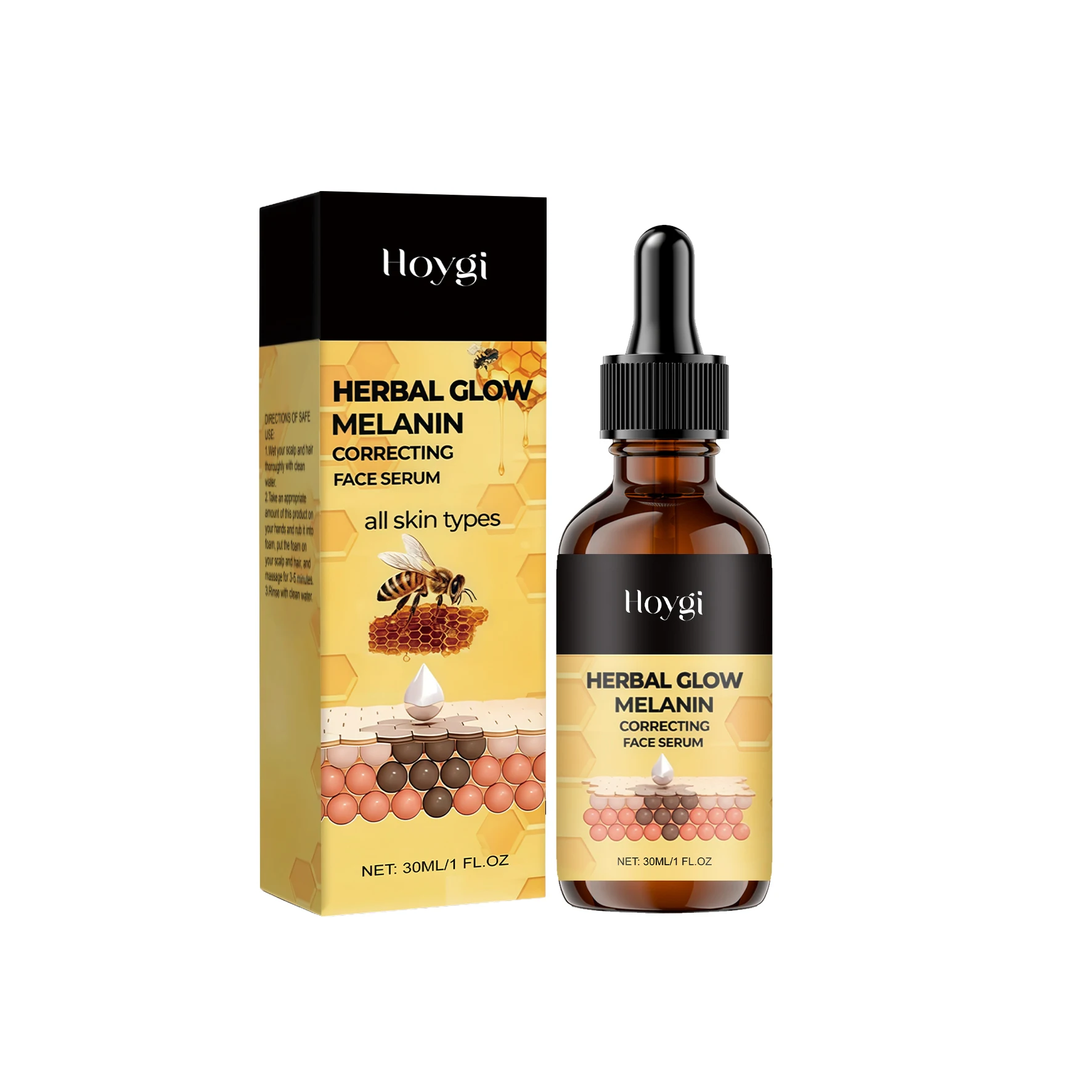 Hoygi Herbal Glow Melanin Correcting Face Serum for Brightening Moisturizing Smooth and Soft Skin All Skin Types