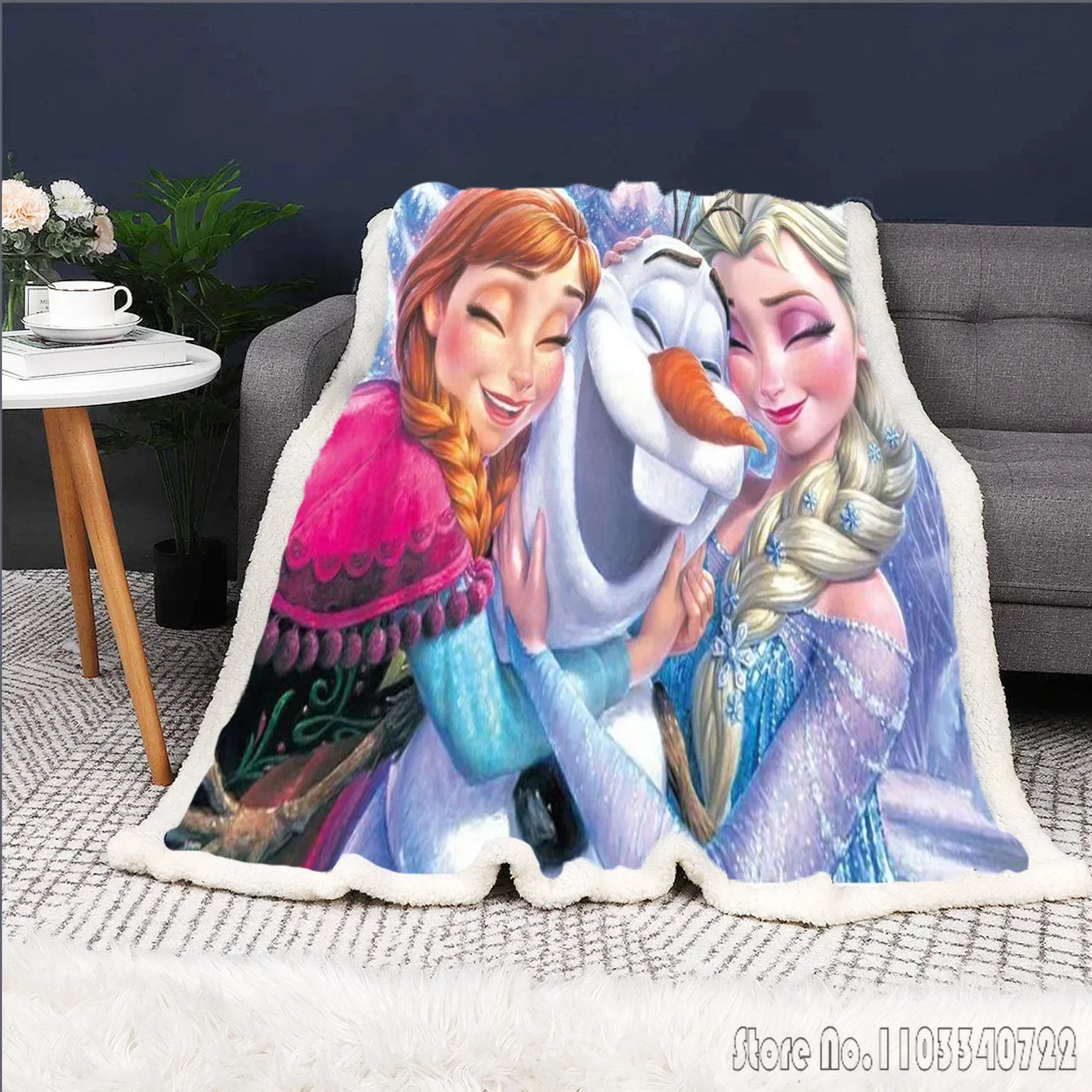 

Disney Frozen Princess Elsa Cartoon custom Modern Home Kids Blanket Throw for Bed Sofa Decor Fleece Nap Blankets Boys Girls Gift