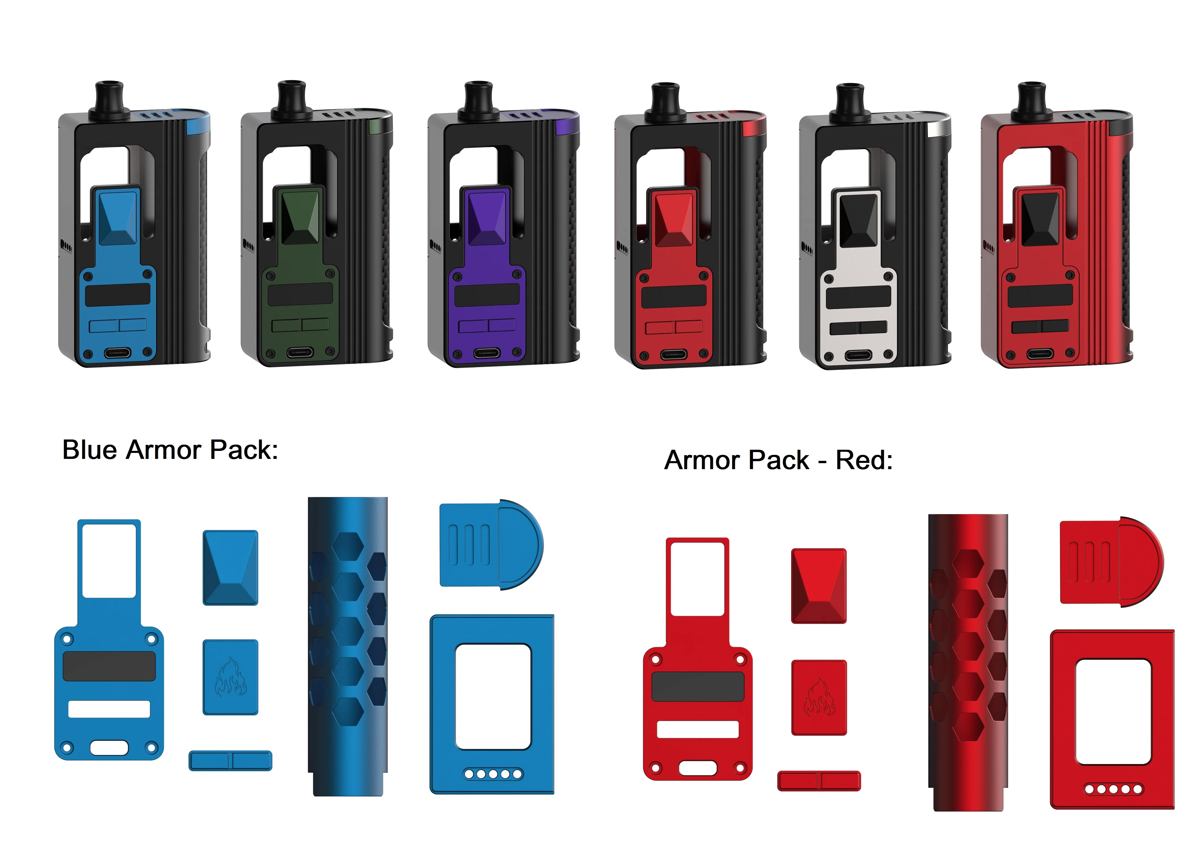 Blaze Aio - Captain Blue Blaze AIO - Armor Pack ThunderHead Creations X Mikevapes Vs Sxk Billet Box BB BOX E Cigarette Vape pod system