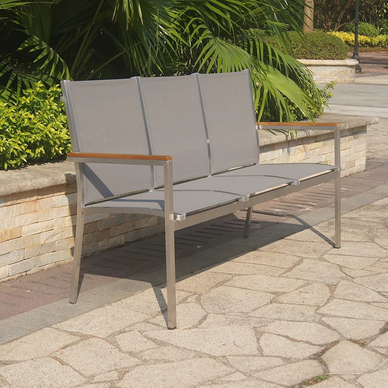 

Outdoor luxury stainless steel sling park bench garden chair