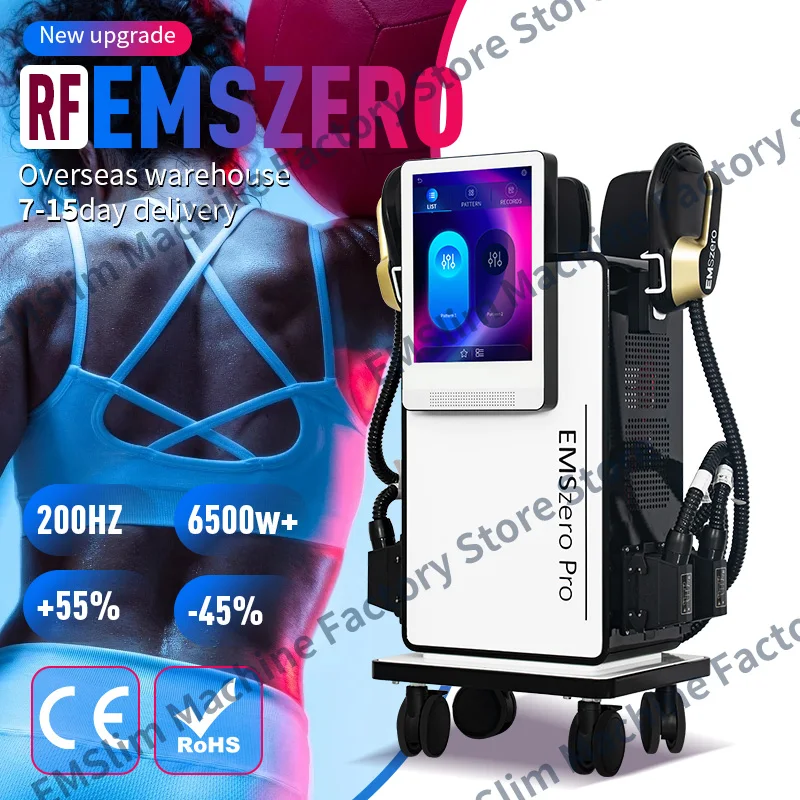 NEO White RF Sculpt DLS-EMSzero Machine 6500W Hi-emt 2024 Fat Body Slimming Technology Muscle Stimulation Sculpting EMSZERO