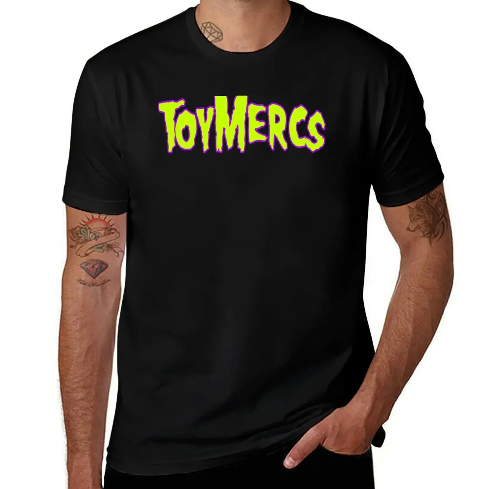 

ToyMercs Horro Punk T-Shirt funny costumes tops blue archive baggy shirts Men's cotton t-shirt