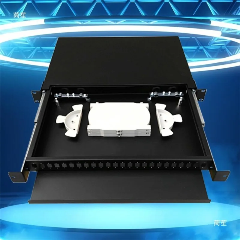 24-Core 12-port optical cable end point box LC pull-out SC48-core optical fiber distribution frame FC rack type thickened fusion