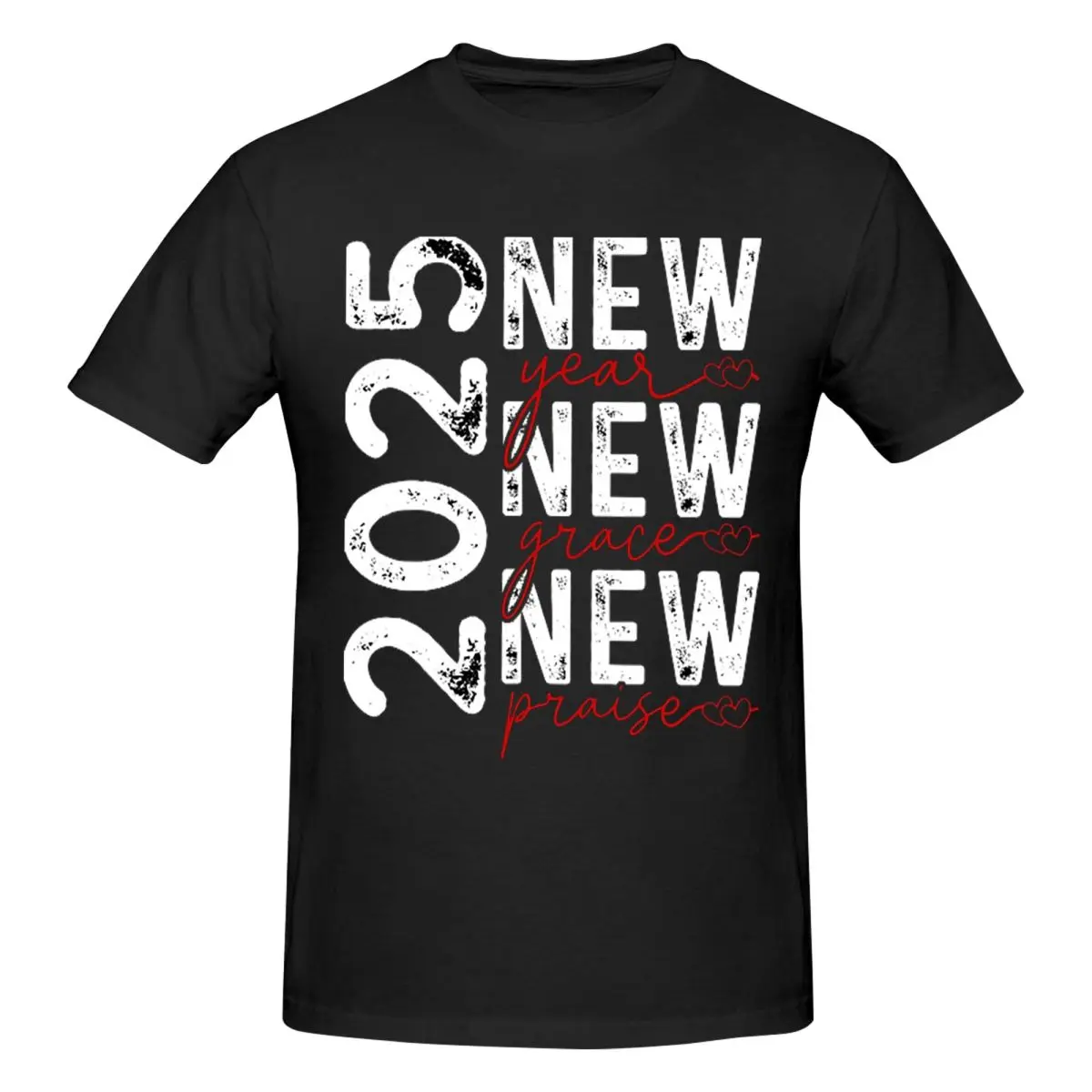 Happy New Year 2025 - Celebratory Design Men T-Shirt Classic Oversized T Shirts Men's O-Neck Cotton Tees Short Summer Male