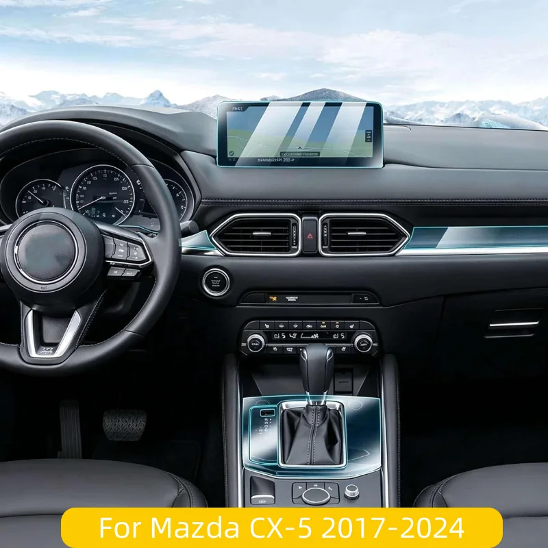 TPU Protective Film For Mazda CX 5 2017-2024 Center Console Transparent Anti-scratch Interior Accessories