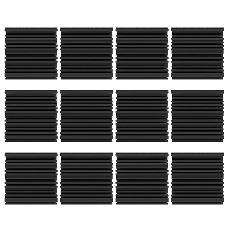 

12Pcs Self-Adhesive Sound Proof Foam Panels,12 X 12 X 2 Inches Acoustic Foam,For Wall,Home,Studio Black