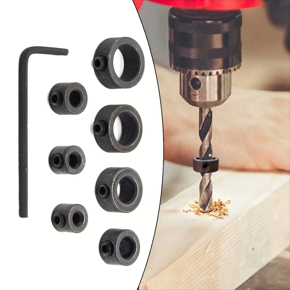 Drill Depth Stop Bit Collar Set Woodworking Drill Depth Stop Rings Drill Depth Stop Bit Collar Set Drill Stop Rings