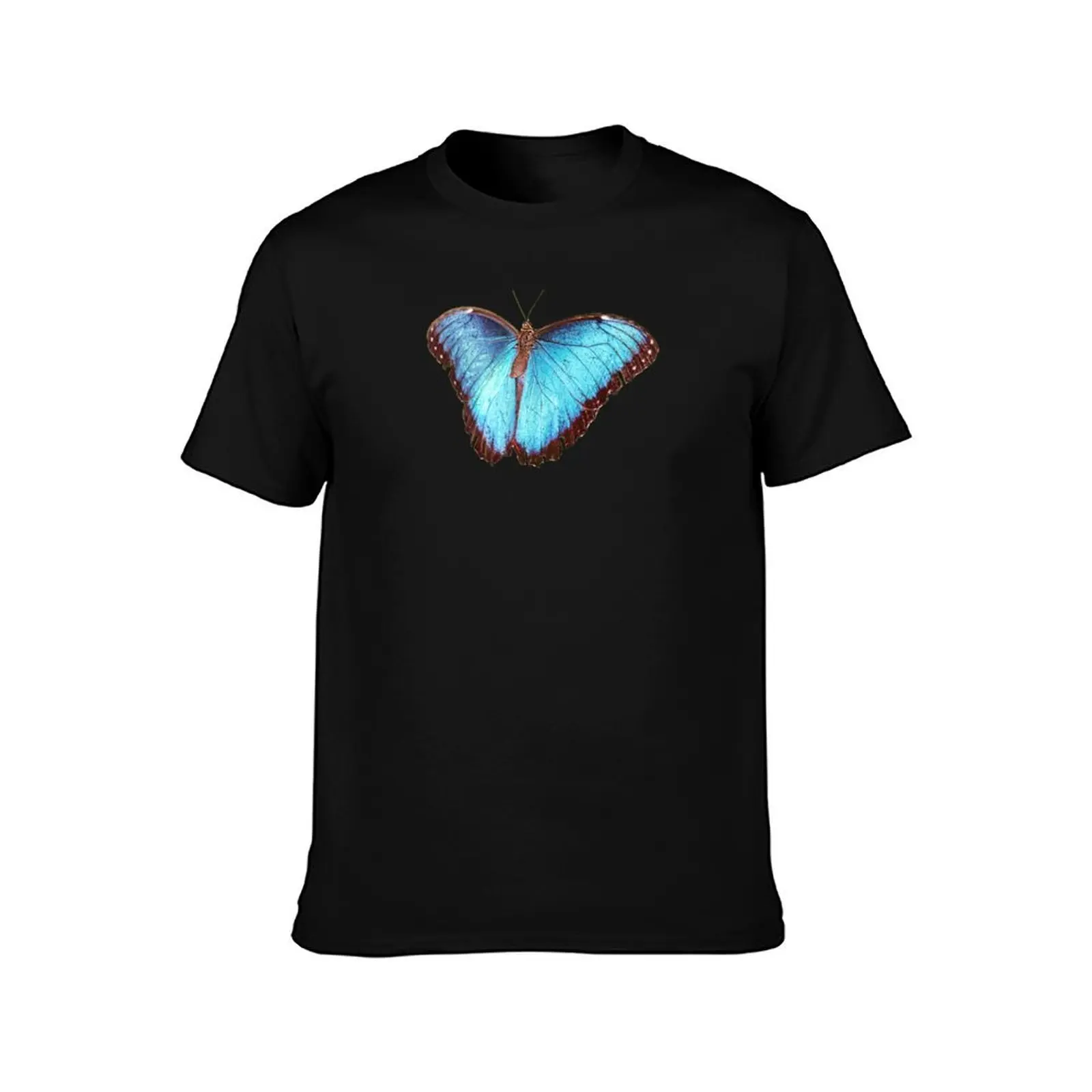 Blue Morpho Butterfly Wings Spread T-Shirt Holiday Simple Tee Shirt T-Shirt