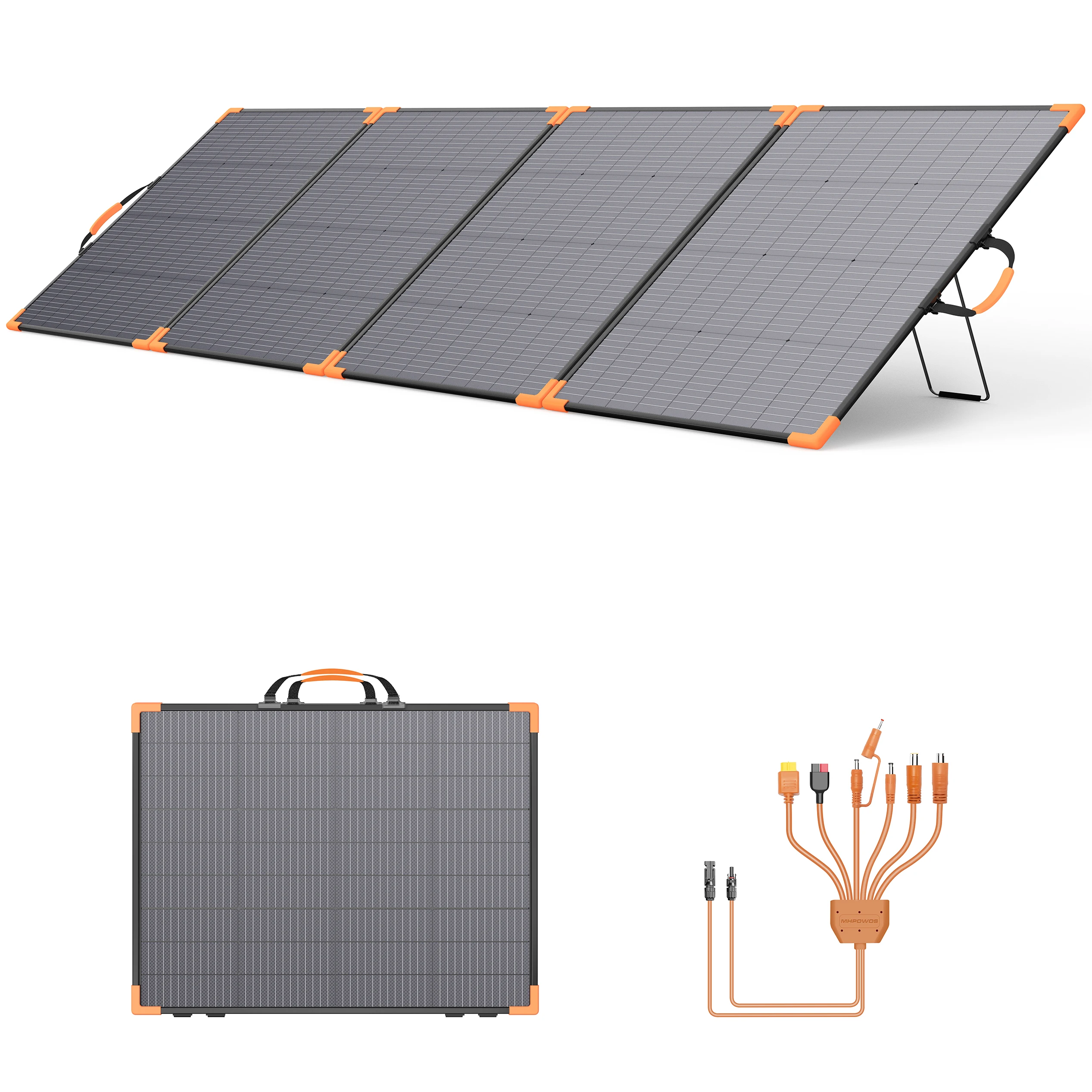 MHPOWOS 20V/40V Bifacial Zonnepaneel 100W/200W/400W Opvouwbare Zonnelader met 23,4% Energieconversieratio voor Kamperen