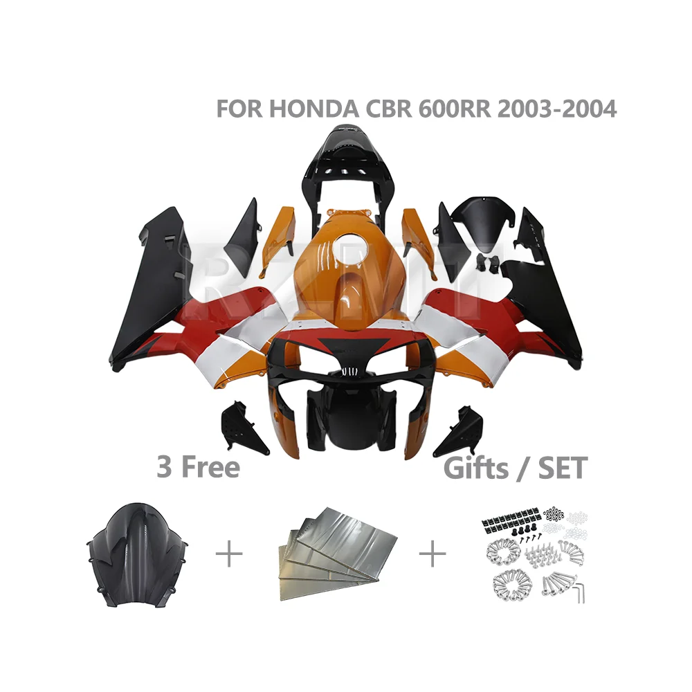 

Motorcycle Fairing Kit FOR HONDA CBR600RR 2003 2004 CBR 600RR CBR600 RR Customized Injection Fairings ABS Plastic H0603-108a