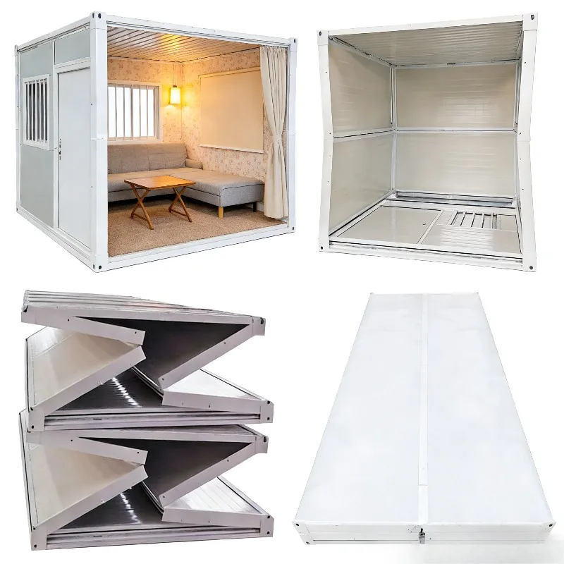 Portable Foldable House with Motor 2-Hour Setup Weatherproof Insulated 2500KG for Construction Camps Emergency Shelters