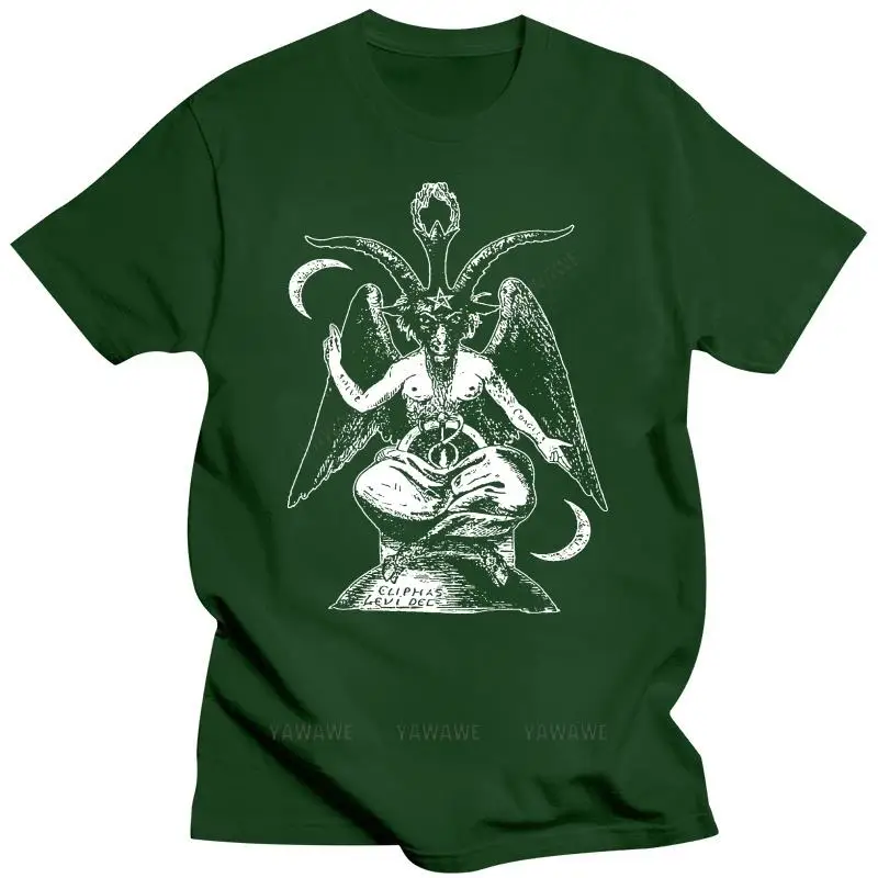 Printed Shirts Crew Neck Short Sleeve Impact Original Baphomet Printing Mens fashion cotton Oversized T Shirts male tee-shirt