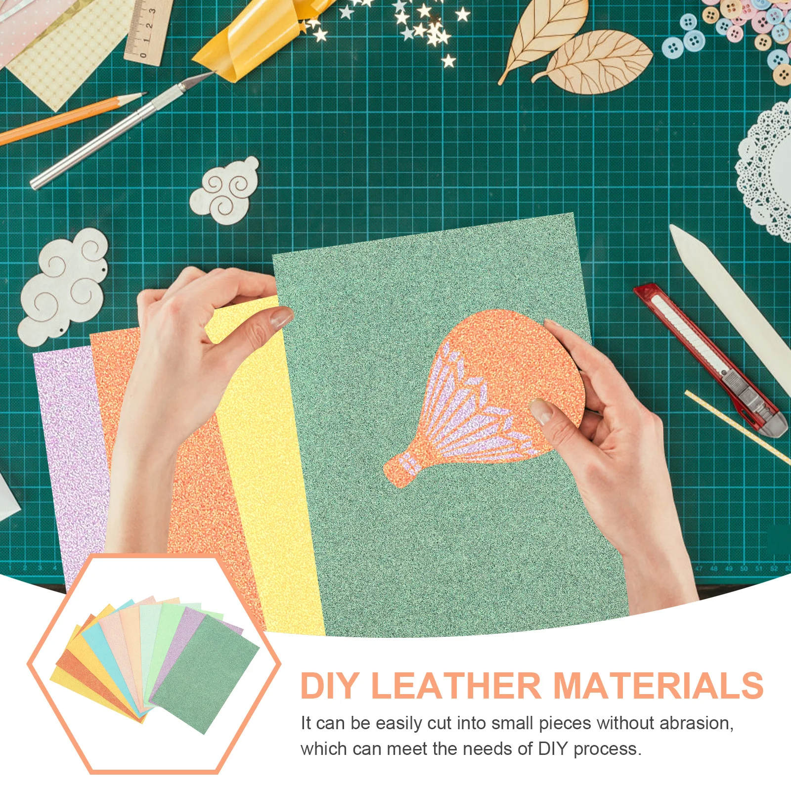 

10Pcs Glitter PU Sheets DIY Crafts Faux Material for Jewelry Bags Bows Earrings Making Supplies