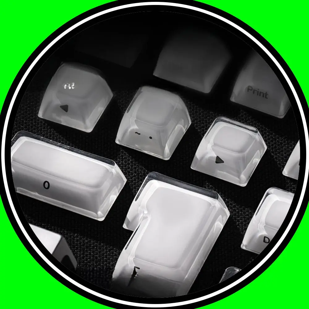 XVX Jelly Ice Crystal 2.0 Round Side Keycaps Translucent White OEM Profile Key cap for MDA Magnetic Mechanical Keyboard Gift
