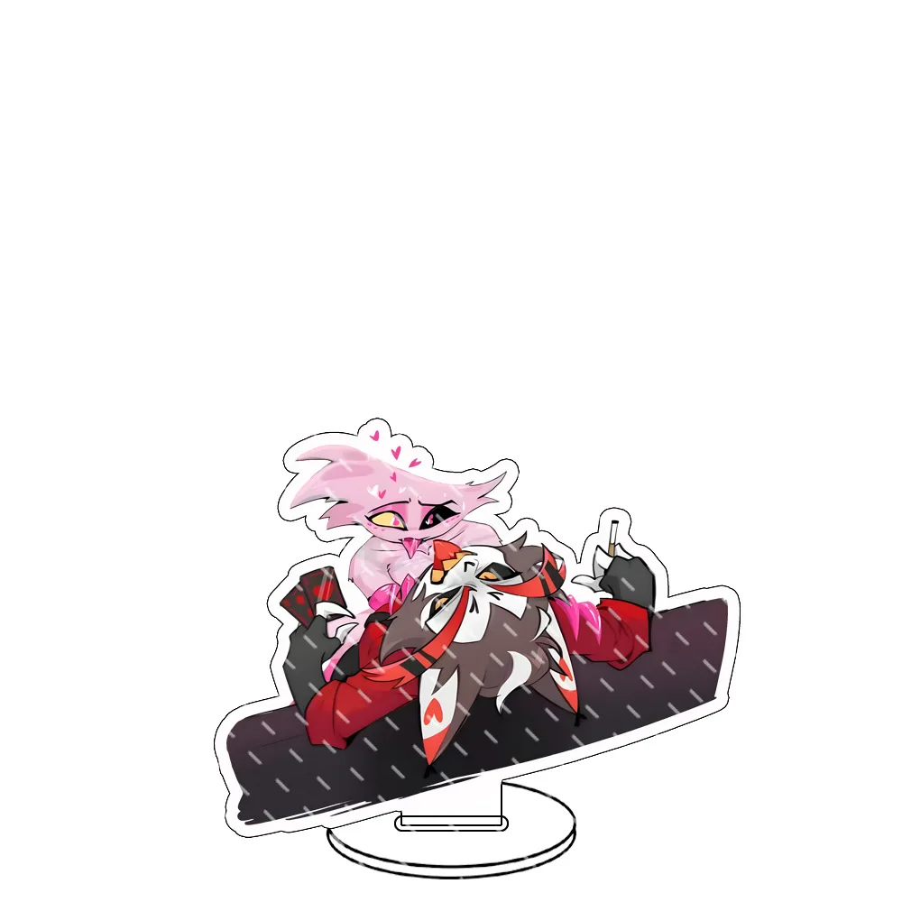 حار أنيمي هازبين فندق الكرتون الشكل قشر الملاك الغبار الدائمة الاكريليك حامل سطح المكتب الديكور موضة الحلي الهدايا 10 سنتيمتر