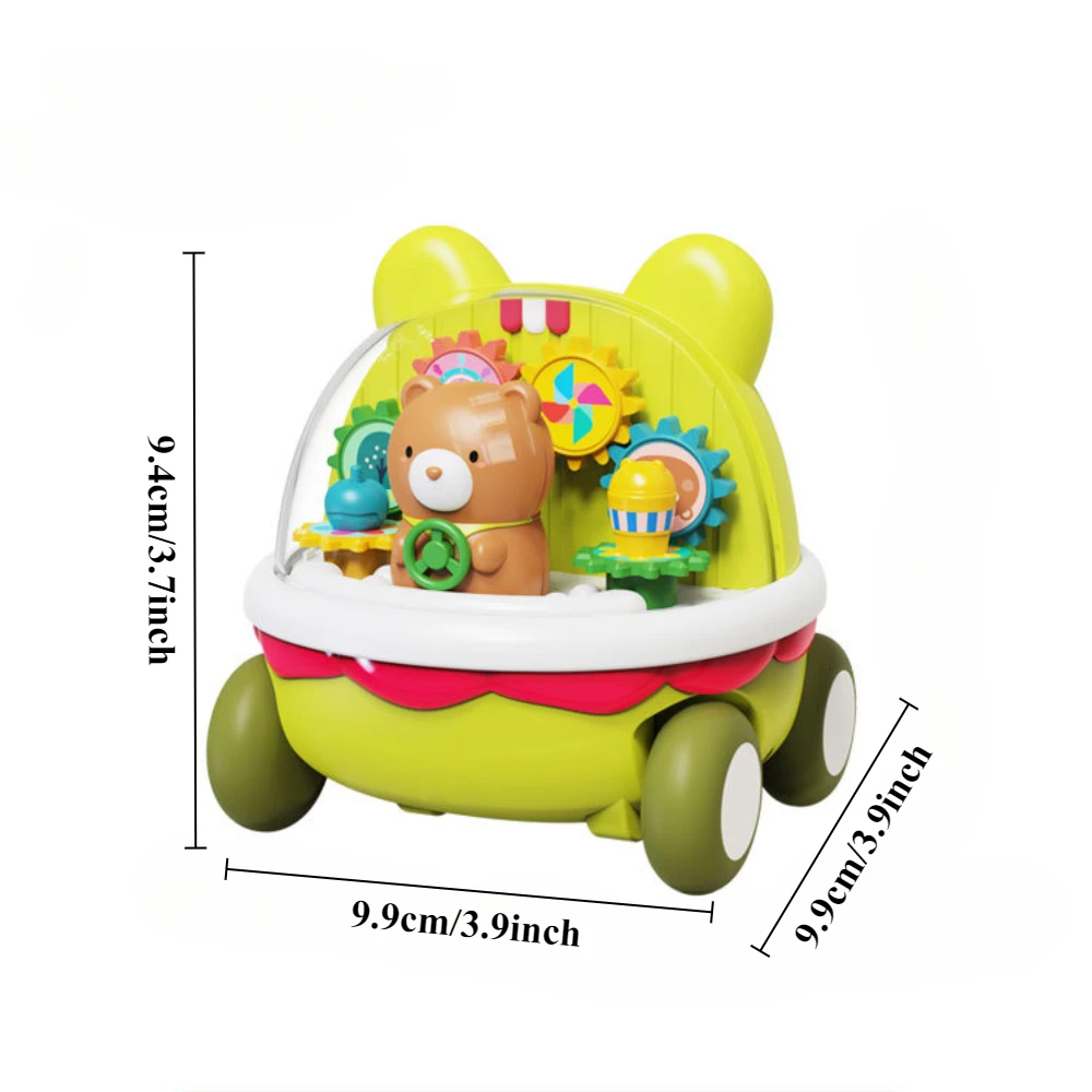 1Pcs Cartoon Bear Children's Inertia Toy Car, Baby Crawling Toddler Game Scooter, Fun Early Education Educational Clockwork Toys