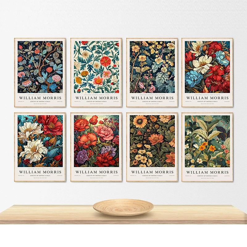 William Morris Flowers Colorful Poster Canvas Painting Kew Gardens Wall Art Pictures Bedroom Living Room Home Decor Gift