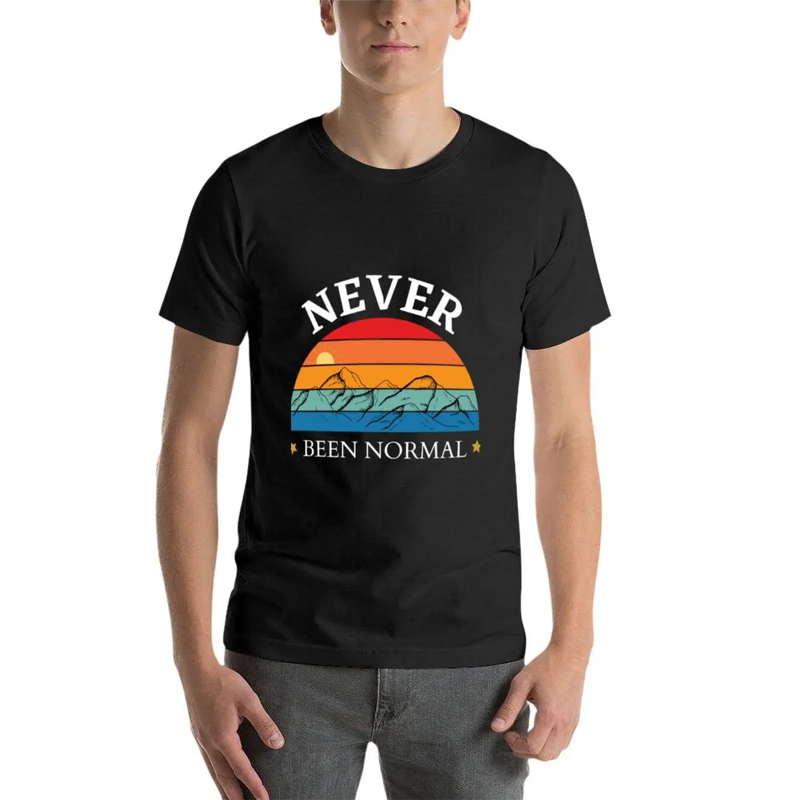 Never Been Normal T-Shirt เสื้อยืดออกกําลังกายผู้ชายขนาดใหญ่