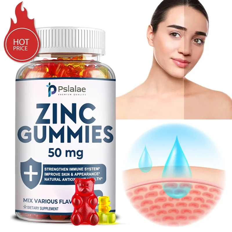 

Zinc Gummies 50 Mg - Antioxidant Support, Promotes Immune Health, Protects The Skin Barrier, and Enhances Cellular Energy