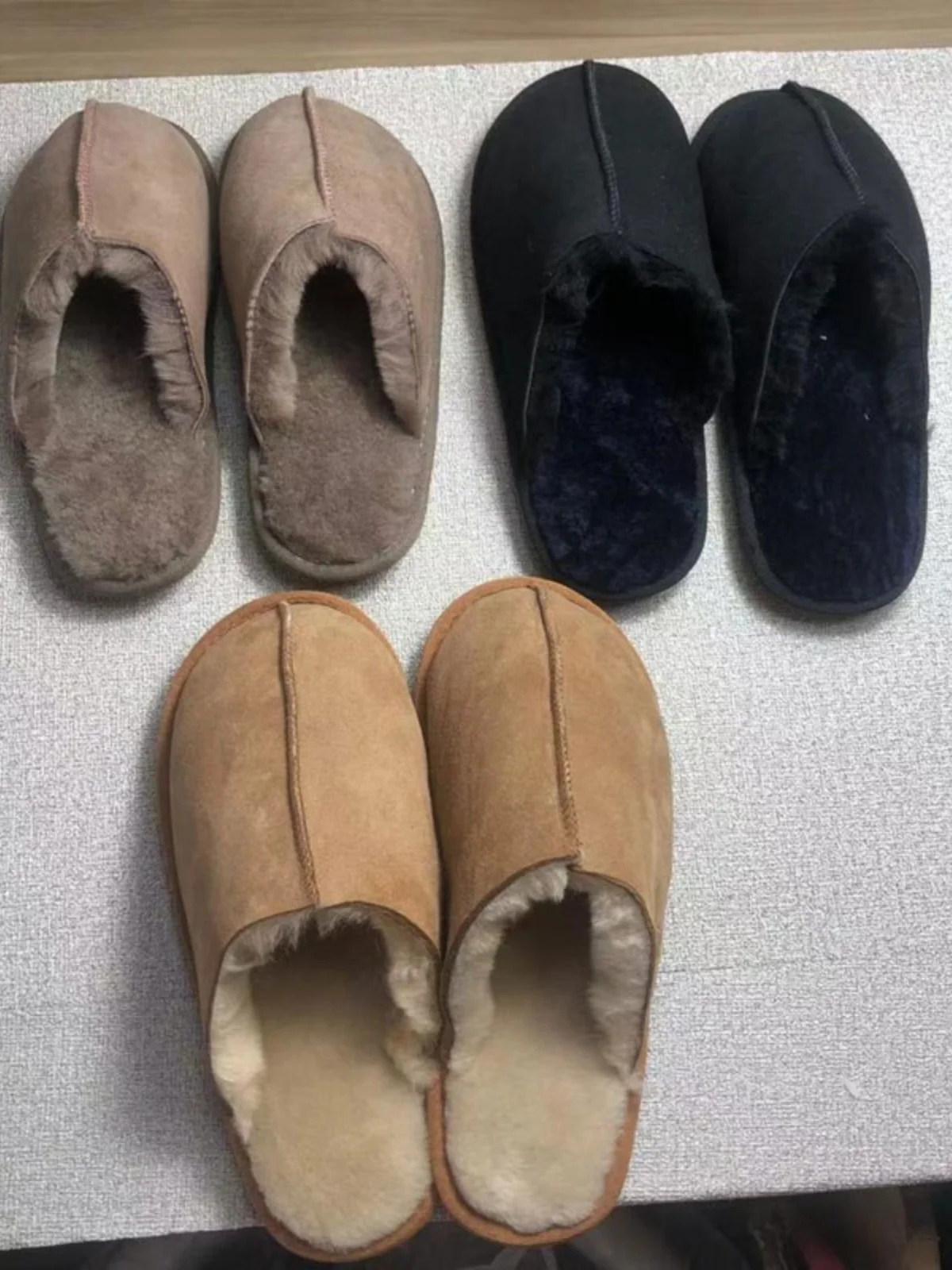 Leather Woolen Winter Indoor Warm Men Women Couple Slippers Anti-slip Soft Bottom Flat Surface Processing Real Leather Slippers