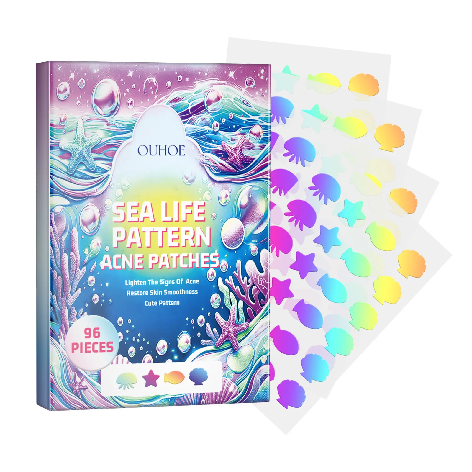 OUHOE Cute Color Acne Patch Lighten Pimples Makeup Concealer Breathable Cute Color Acne Patch